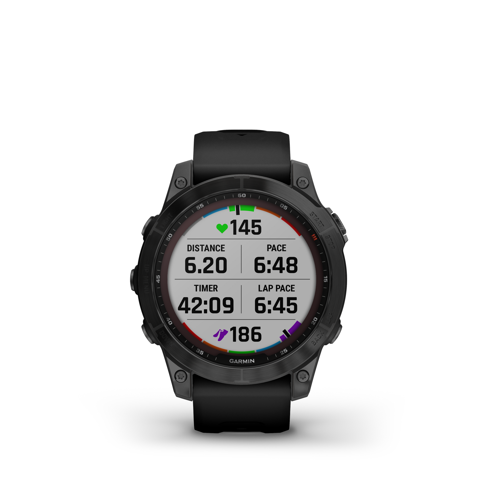 Garmin Fenix 7  Sapphire Solar Watch 47mm, Black DLC Titanium with Black Silicone Band