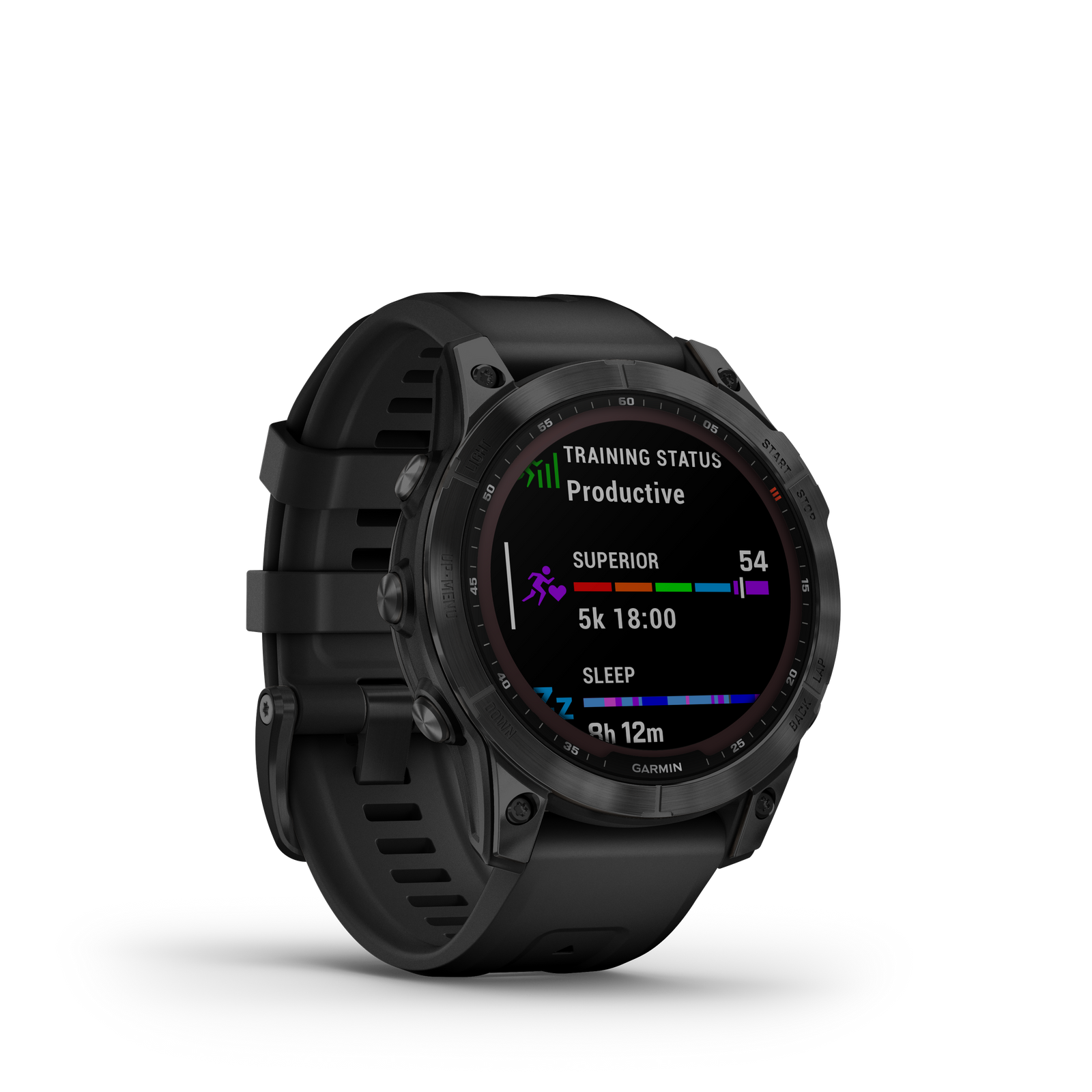 Garmin Fenix 7  Sapphire Solar Watch 47mm, Black DLC Titanium with Black Silicone Band