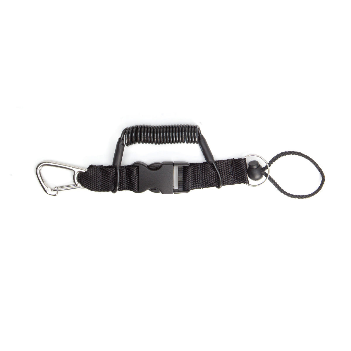 Coil Lanyard - 52" Stainless Steel Snap Clip/Split Ring - Outside The Asylum Diving & Travel