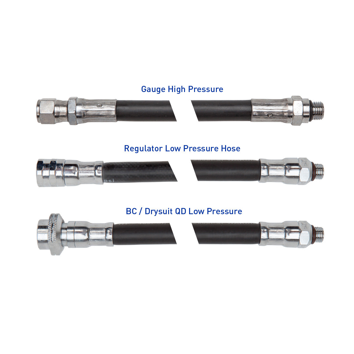 Low Pressure Rubber Regulator Hoses - Outside The Asylum Diving & Travel