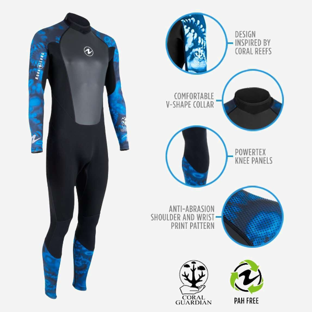 Aqua Lung HydroFlex 3mm Coral Guardian Wetsuit Men - Outside The Asylum Diving & Travel